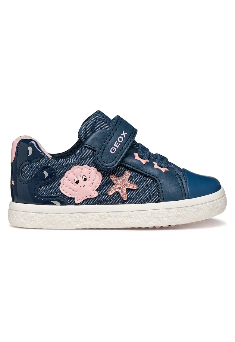 Pantofi sport copii,  fete, velcro, albastru, textil