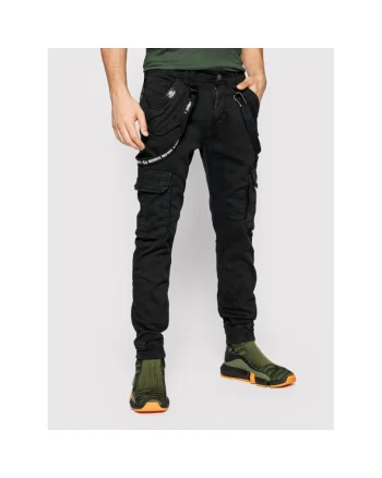 Pantaloni sport barbati,  bumbac, negru, 98% bumbac, 2% elastan, 36
