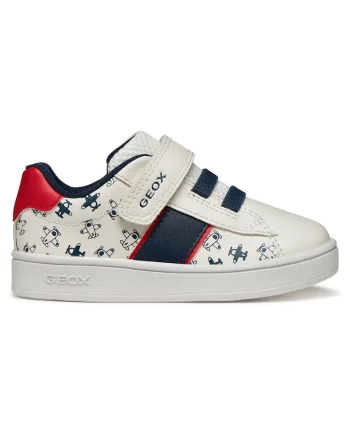 Pantofi sport copii,  alb, material sintetic, sistem inchidere Velcro