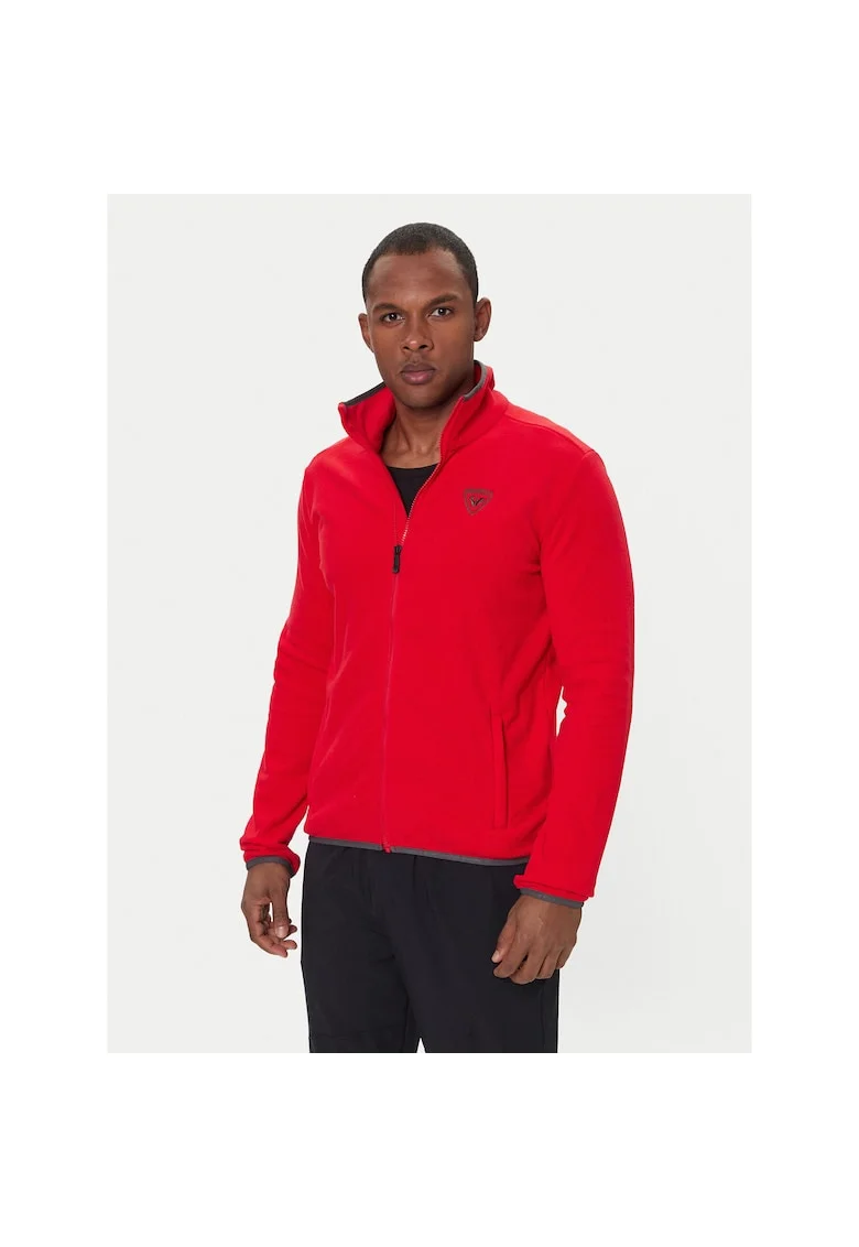 Jacheta sport barbati,  poliester reciclat, rosu, fermoar,