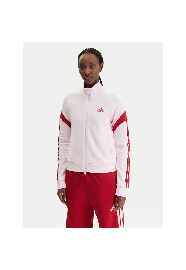 Bluza dama,  fermoar, roz, 53% bumbac, 47% poliester reciclat,