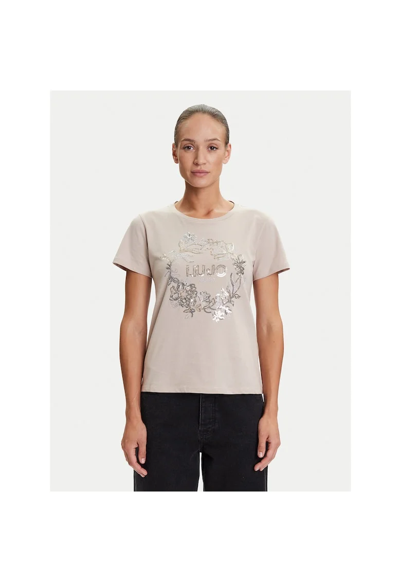 Tricou sport dama,  bumbac, culoare bej