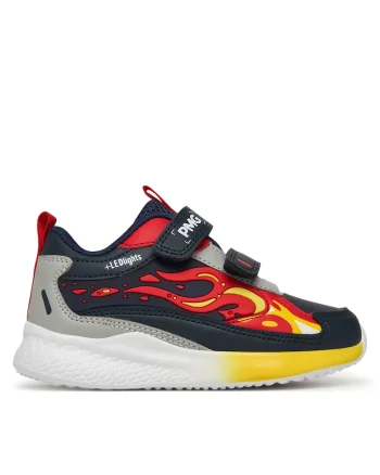 Pantofi sport copii,  albastru, piele ecologica, LED-uri intermitente,