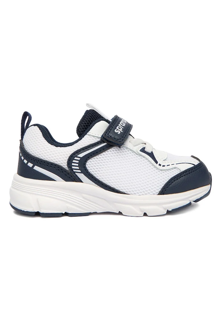 Pantofi sport copii,  sintetic/textil, alb/bleumarin, inchidere velcro