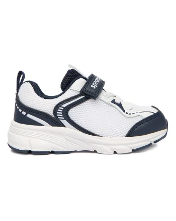 Pantofi sport copii,  sintetic/textil, alb/bleumarin, inchidere velcro