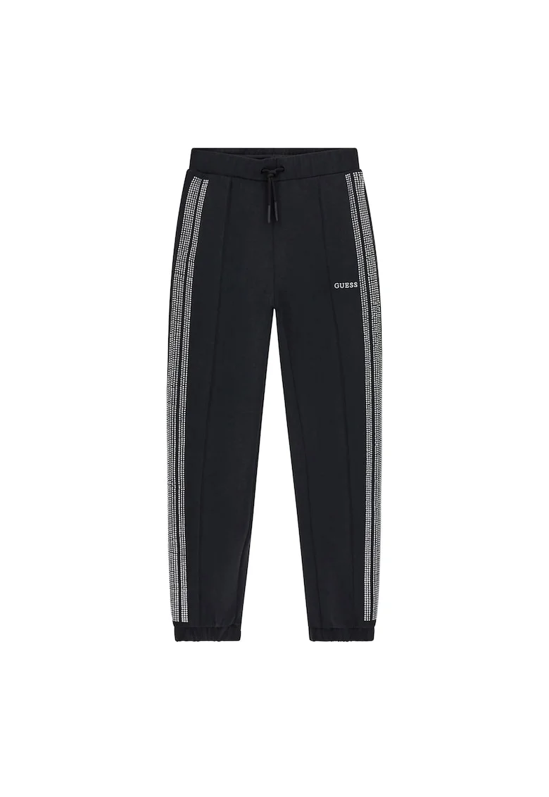 Pantaloni trening fete,  negru, poliester reciclat/modal