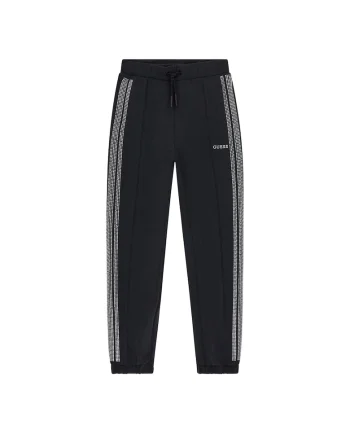 Pantaloni trening fete,  negru, poliester reciclat/modal