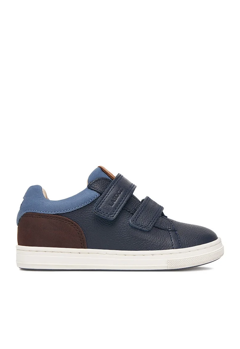 Pantofi sport copii,  piele naturala, maro/bleumarin