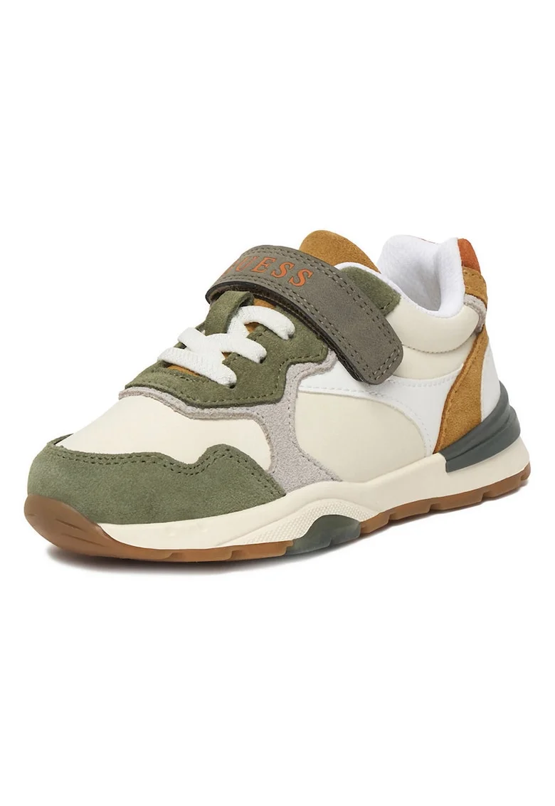 Pantofi sport copii,  bej, piele intoarsa, velcro