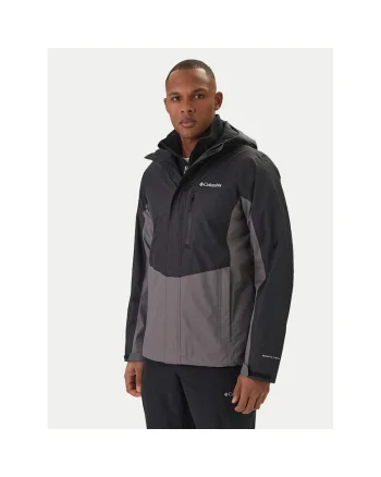 Geaca de ploaie barbati,  nylon reciclat, negru, fermoar