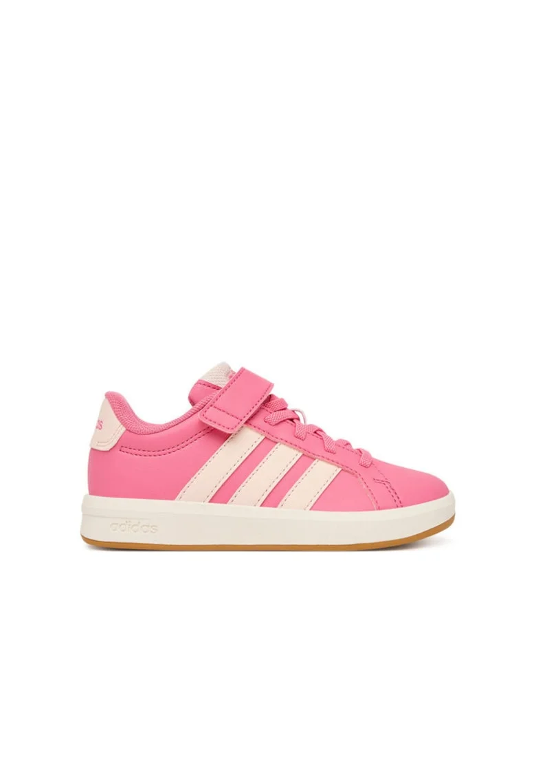 Pantofi sport copii,  cu velcro, roz, sintetic