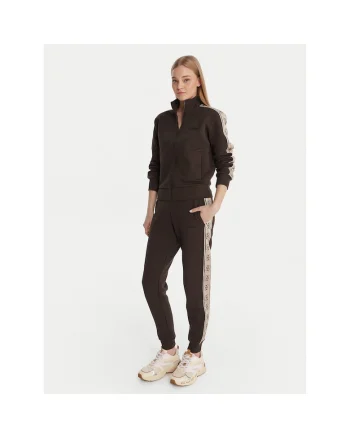 Bluza dama,  fermoar, maro, 51% bumbac, 49% poliester,
