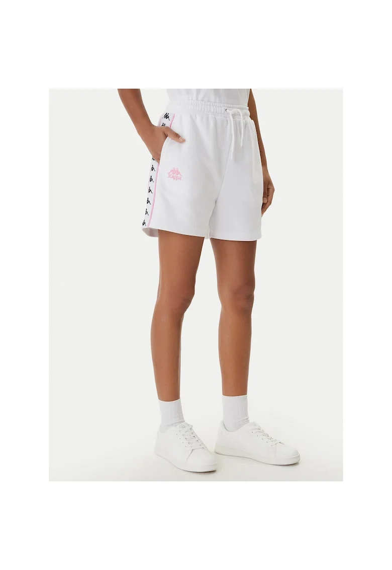 Pantaloni scurti sport dama,  bumbac, alb