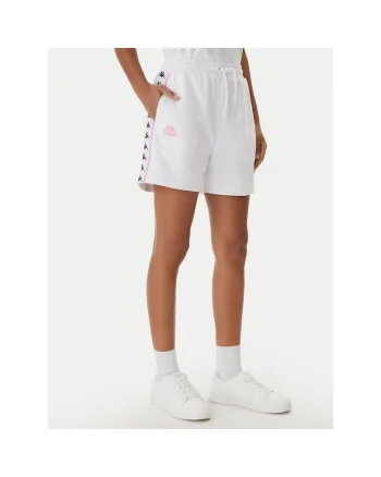 Pantaloni scurti sport dama,  bumbac, alb
