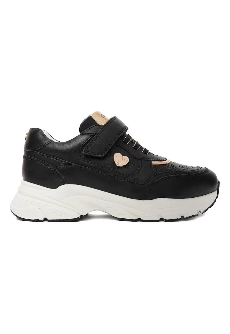 Pantofi sport copii,  piele naturala, negru, inchidere velcro