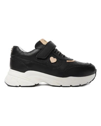 Pantofi sport copii,  piele naturala, negru, inchidere velcro