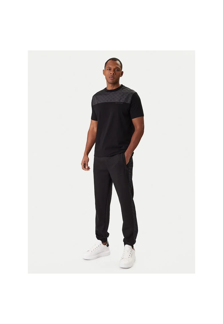 Pantaloni sport barbati,  poliester, negru,