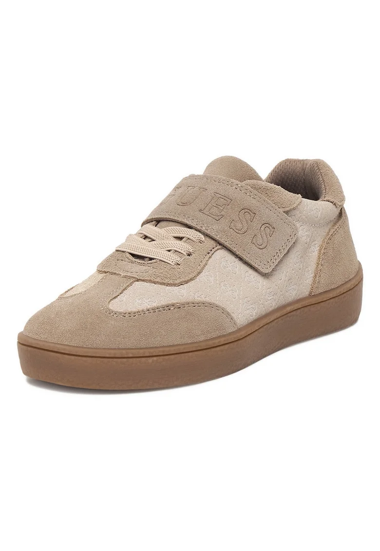 Pantofi sport copii,  bej, piele naturala, sistem inchidere Velcro