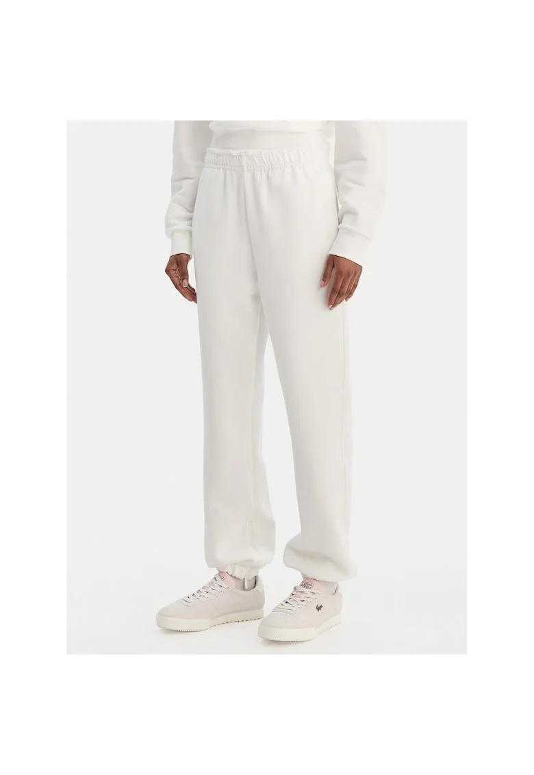 Pantaloni sport dama,  ecru, bumbac si poliester,