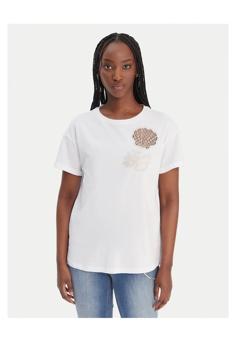 Tricou Femei,  Alb, Bumbac 100%,