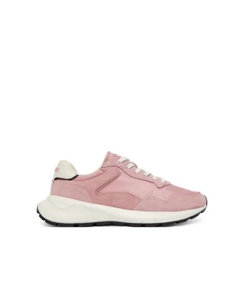 Pantofi sport dama,  piele intoarsa/textil, roz/alb