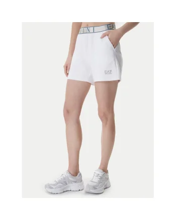 Pantaloni sport dama,  alb, 50% poliester reciclat, 24% bumbac
