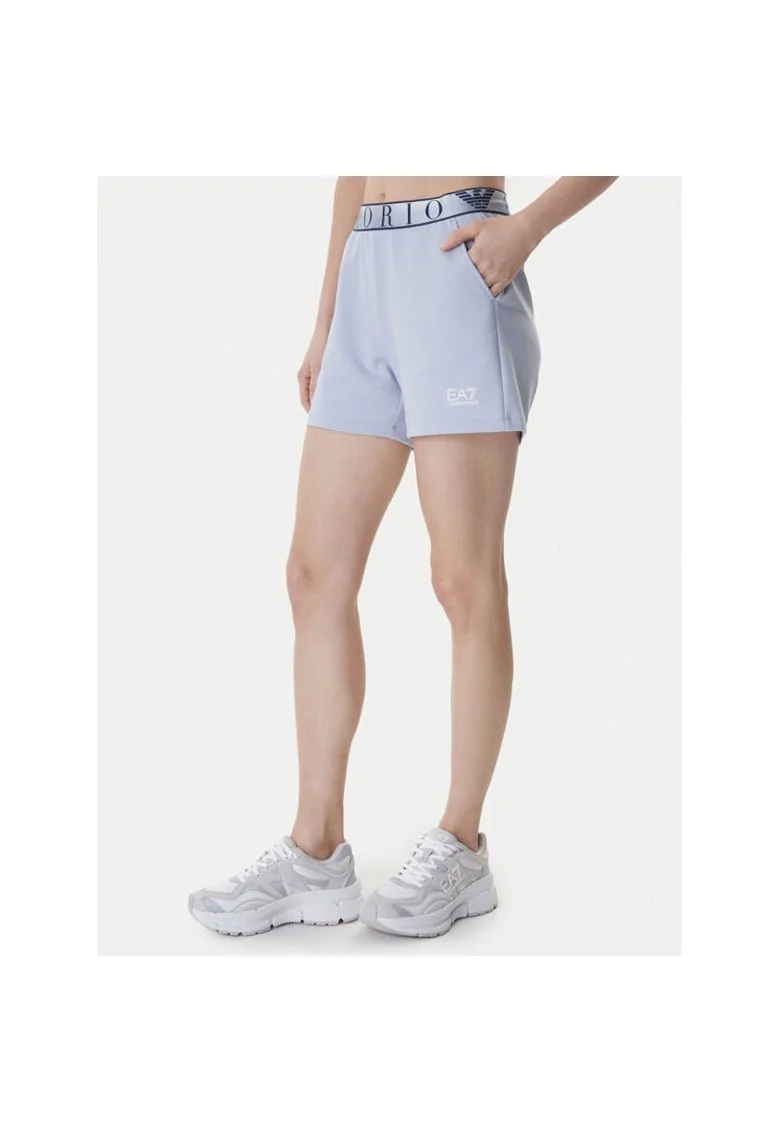 Pantaloni sport dama,  albastru, 50% poliester reciclat, 24% bumbac