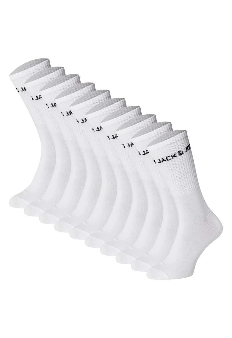 Set de sosete lungi pentru tenis - 5 perechi, Alb