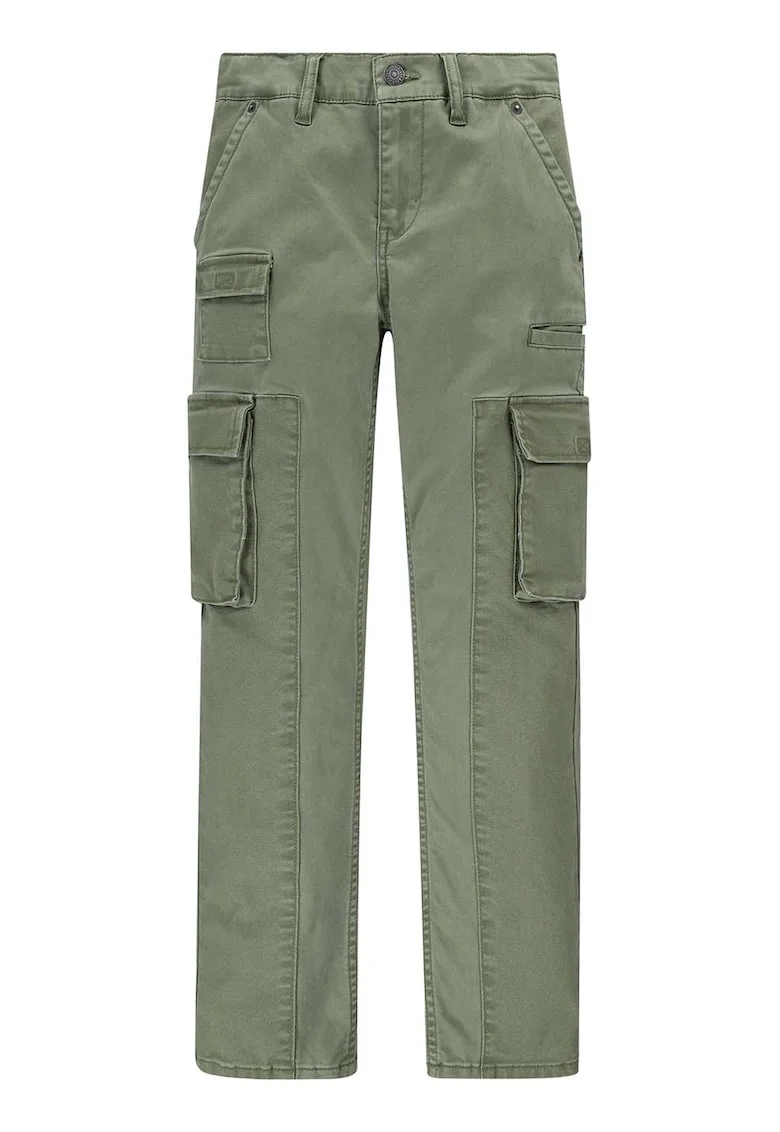 Pantaloni cargo cu croiala conica, Verde