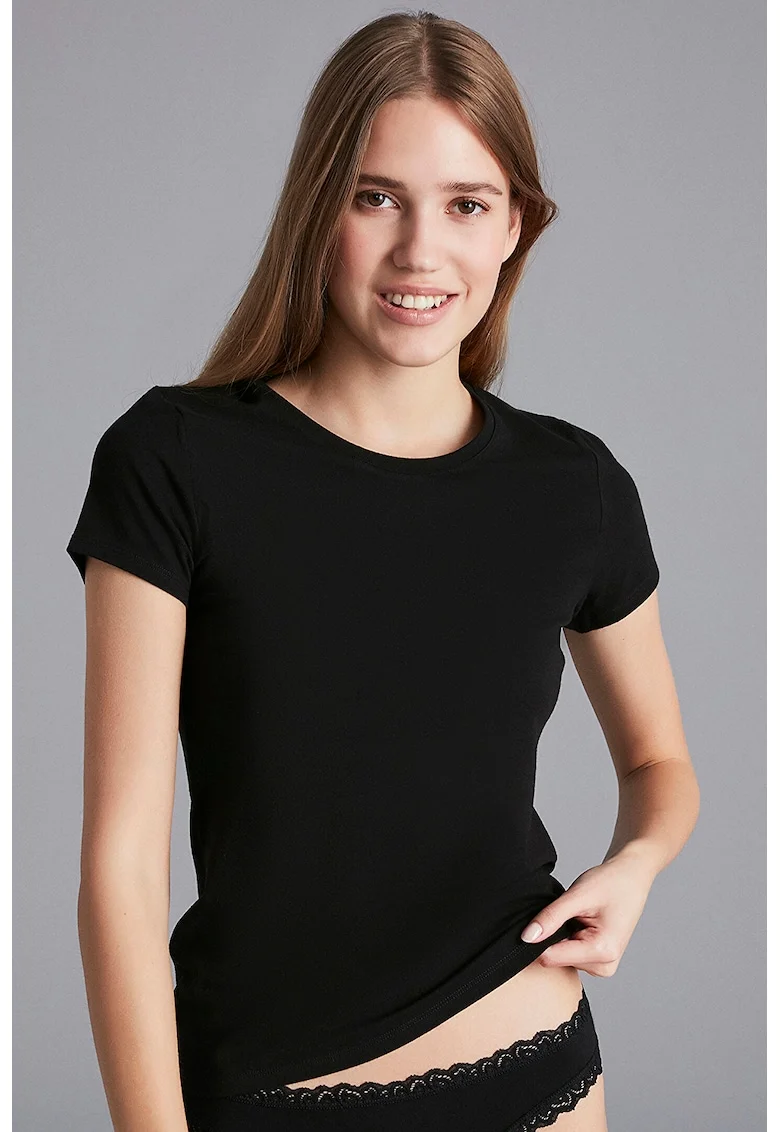 Tricou de casa din amestec de bumbac, Negru