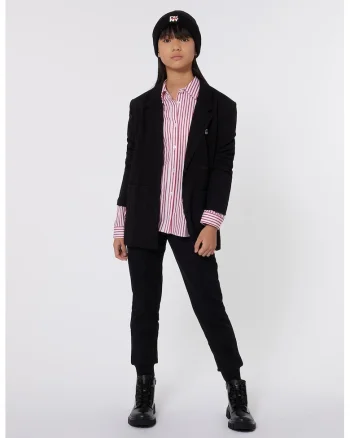 Pantaloni de trening din bumbac cu detaliu cu logo discret, Negru