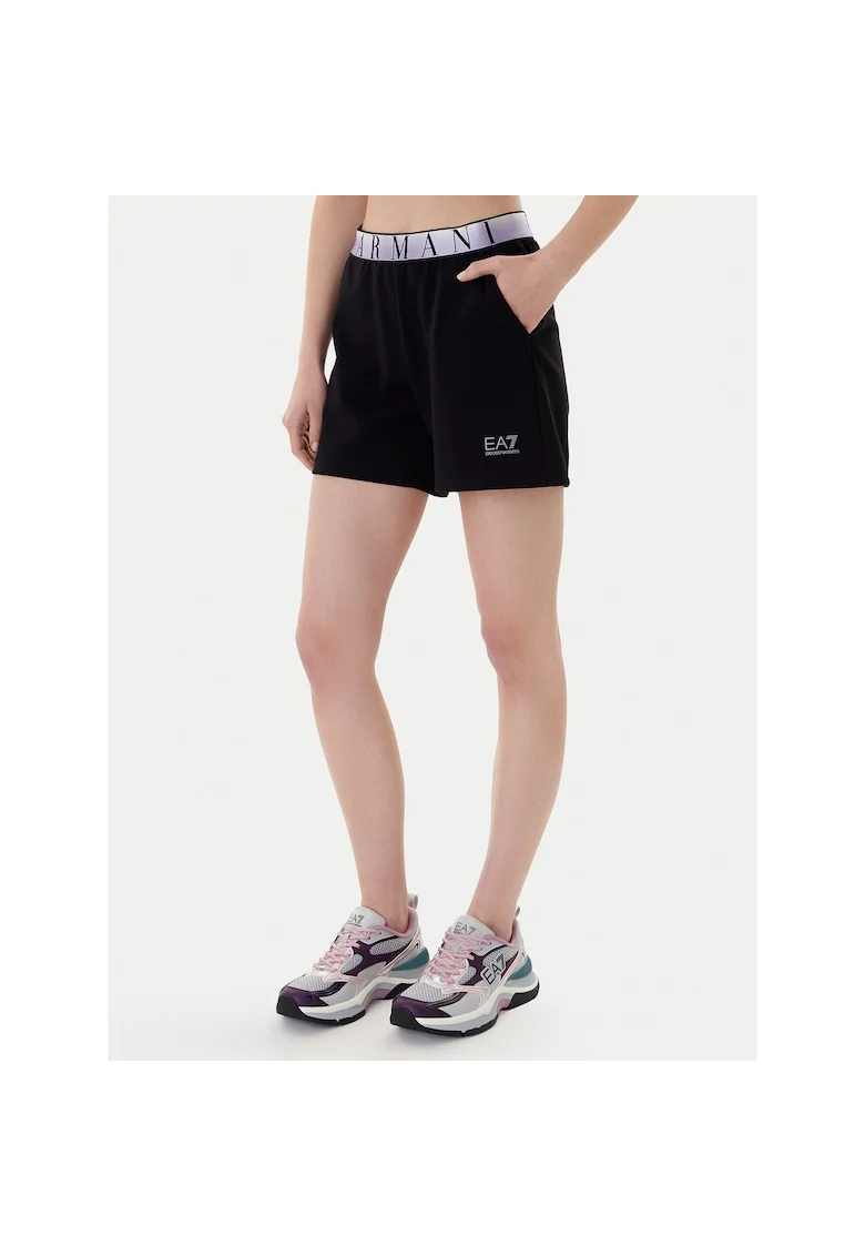 Pantaloni sport dama,  negru, din 50% poliester, 24% bumbac