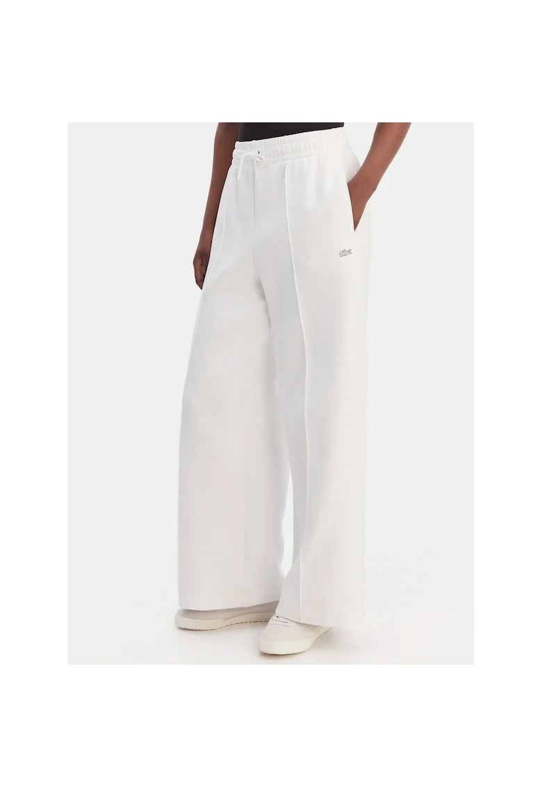 Pantaloni sport dama,  alb, 75% bumbac, 20% poliester