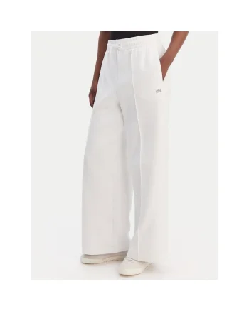 Pantaloni sport dama,  alb, 75% bumbac, 20% poliester