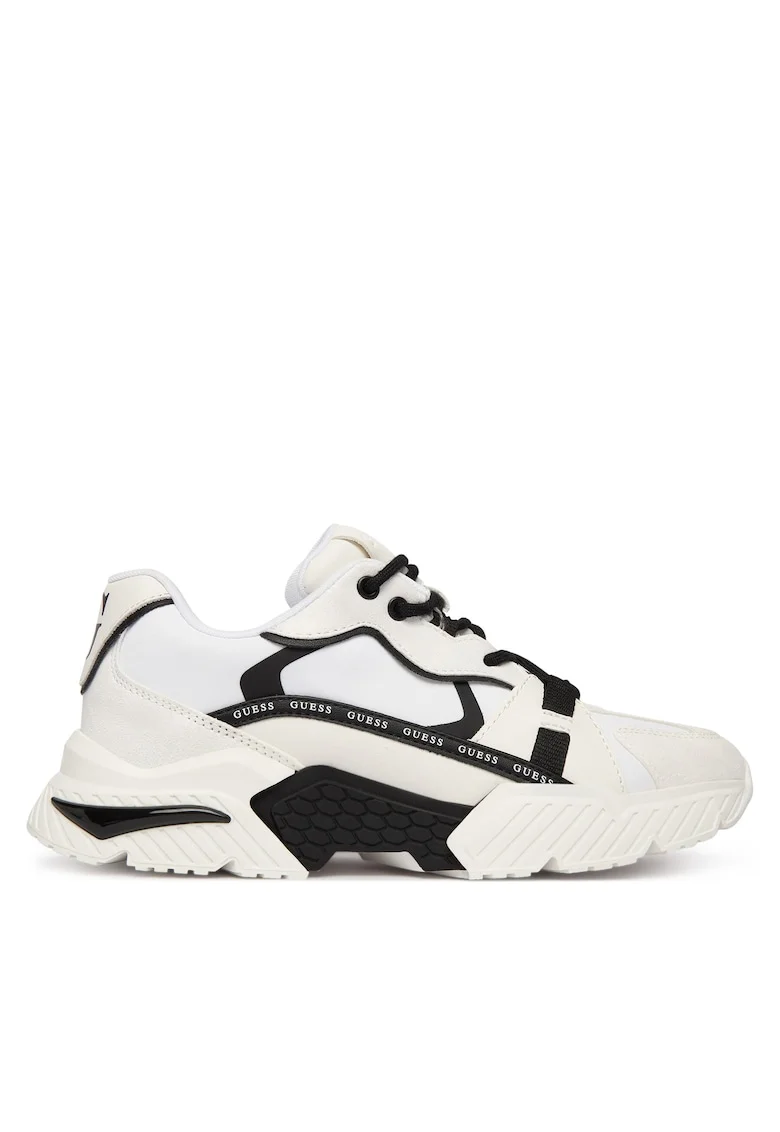 Pantofi sport dama,  FLJCR6ELE12, negru/alb, textil