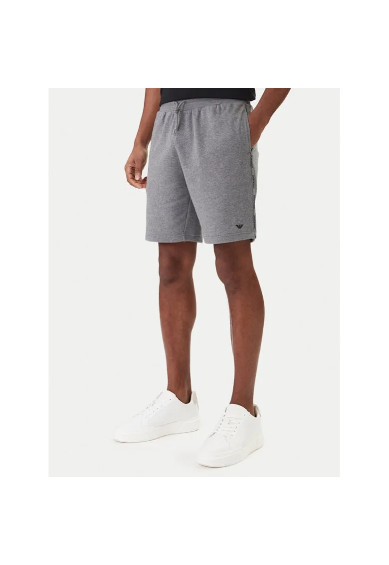 Pantaloni scurti sport Barbati, Emporio Armani, gri, bumbac 75%, poliester 25%