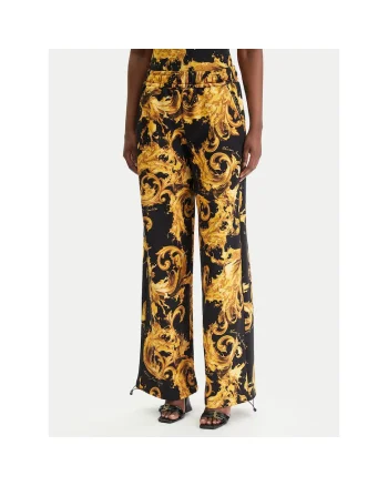 Pantaloni sport dama,  bumbac, negru, auriu,