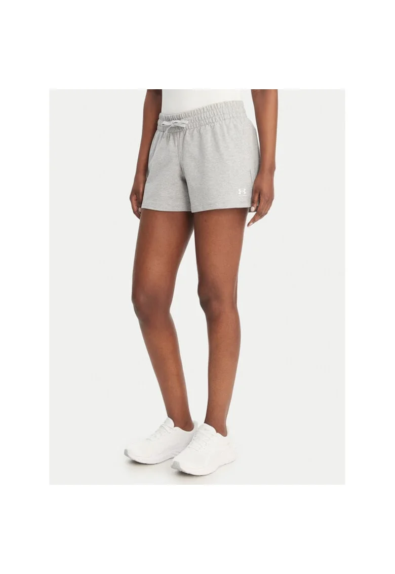 Pantaloni scurti sport dama,  gri, bumbac 96%, elastan 4%