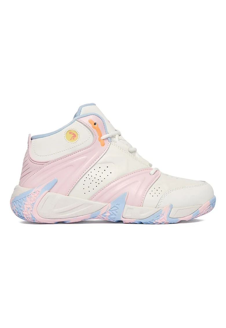 Pantofi sport dama,  piele naturala, alb/roz