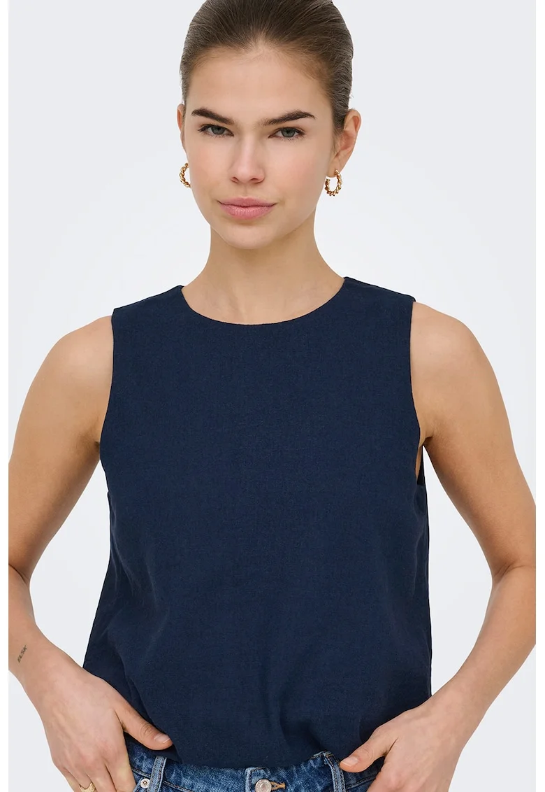 Top crop lejer din amestec de in, Bleumarin