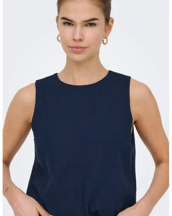 Top crop lejer din amestec de in, Bleumarin