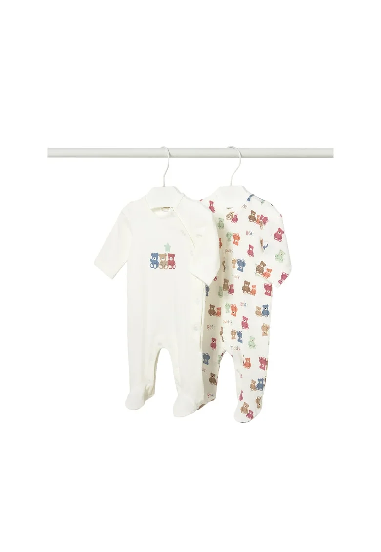 Set salopete copii,  bumbac, alb, 90% bumbac, 10% elastan