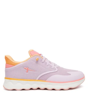 Pantofi sport dama,  material textil, violet/portocaliu