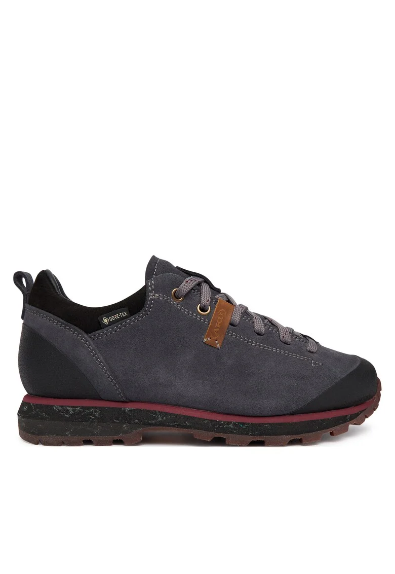 Pantofi trekking dama,  piele intoarsa, impermeabili, gri