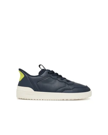Pantofi sport copii,  piele ecologica, albastru/galben, ventilatie optima