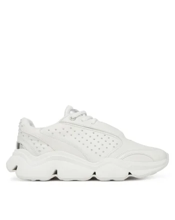 Pantofi sport dama,  piele naturala si tesatura, alb