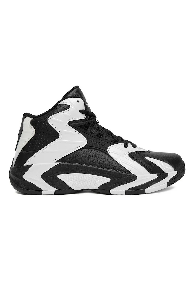 Pantofi sport copii,  piele naturala, negru/alb, talpa groasa