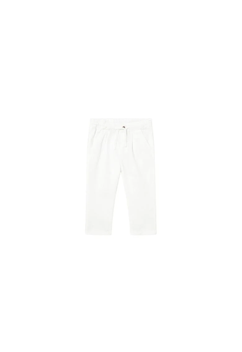 Pantaloni baieti,  relaxed fit, alb, bumbac