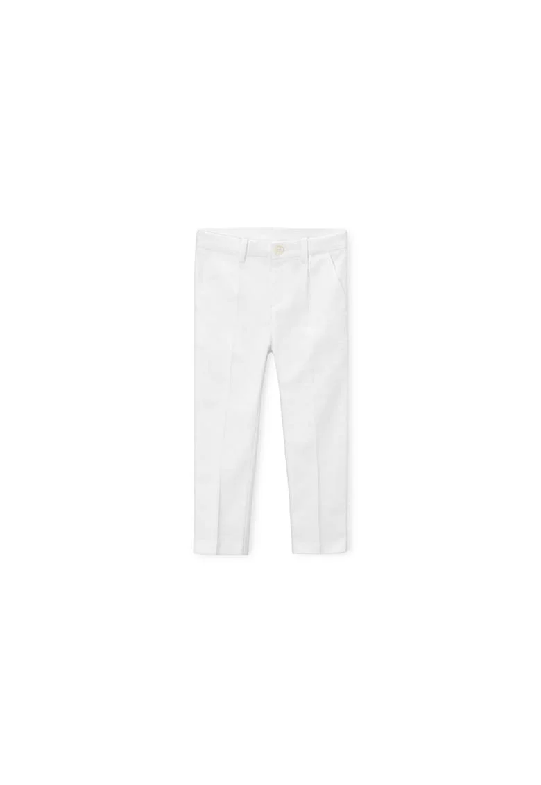 Pantaloni  bumbac, alb, Alb