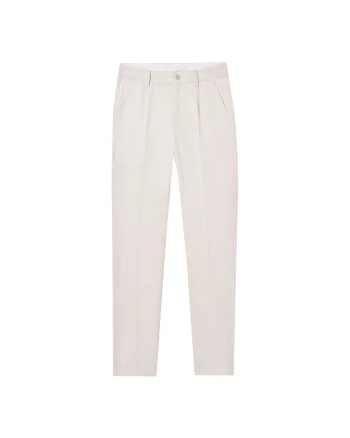 Pantaloni  bej, bumbac, Bej
